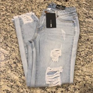 Brand new fashion nova jeans, light wash, size 5